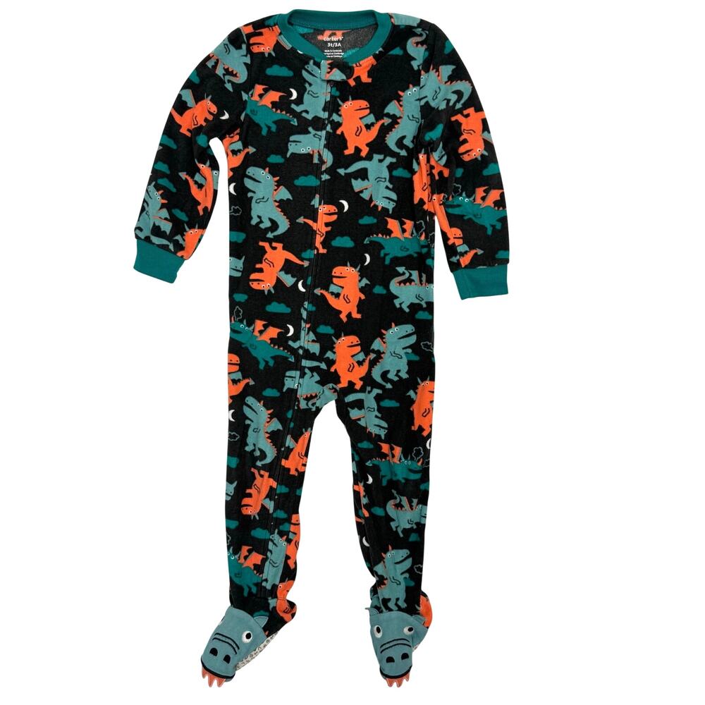 Carter’s Blue Dragon Fleece Footie Sleeper Size 3T
